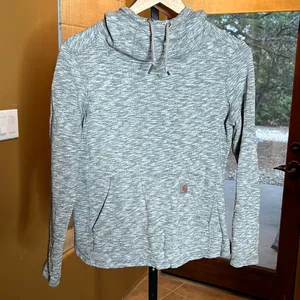 Carhartt Scuba Neck Hoodie Women’s Size Small Heather Gray Workwear Pullover thumbnail 2