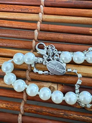 White House Black Market Multi-Strand White Pearl and Silver Chain Necklace 50” thumbnail 5
