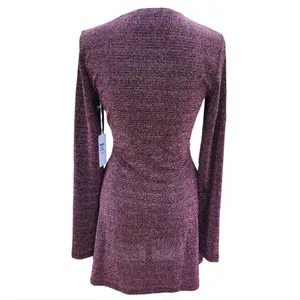 Reformation NWT Riley Mini Skater Fit & Flare‎ Dress in Blush Sparkle Metallic M thumbnail 5