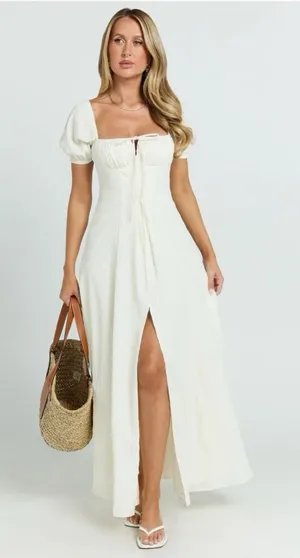 NWT SHOWPO Off White maxi dress size 6 thumbnail 1