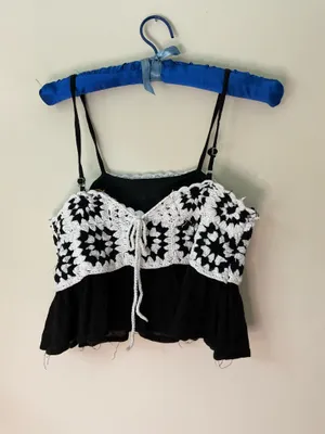 Rebellion Again Crochet Top Crop thumbnail 5