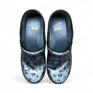 Dansko XP 2.0 Leopard Print Metallic Mule Clogs Silver Black EU 38 Comfort thumbnail 5