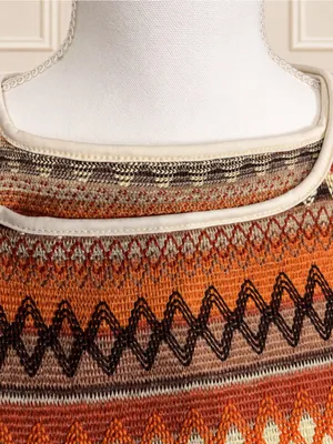 Y2K Boho Geometric Open-Knit Bodycon Maxi Dress Small Missoni Inspired Boho Chic thumbnail 7