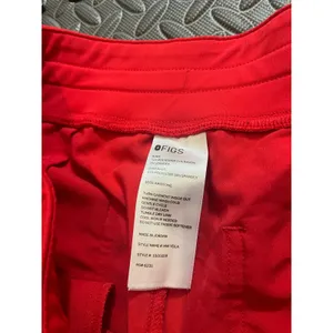 FIGS High Waisted Yola Skinny Scrub Pants Red Medical Healthcare Womens Large thumbnail 2