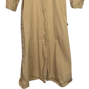 Area Stars Chic Belted Waist Midi Shirt Dress 3/4 Sleeves Button Down L Tan thumbnail 5