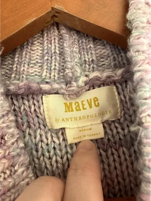 Maeve Anthropologie Rachel Textured Knit Mock Neck Sweater Lavender Women Medium thumbnail 7