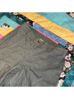 J.Jill $119 Woman S 55% Linen Spandex Blend Wearever Stretch olive cropped pants thumbnail 3