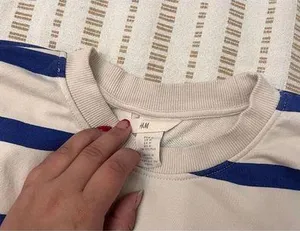 Blue & white striped sweater crewneck coastal summer thumbnail 5