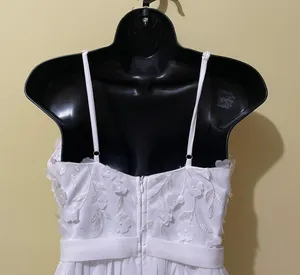 Embroidery chiffon Wedding Dress White thumbnail 5