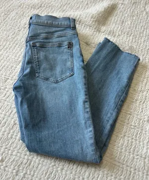 Madewell Light Blue Ankle Crop Straight Jeans thumbnail 1