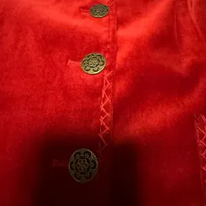 Women's red velvet blazer size M thumbnail 9