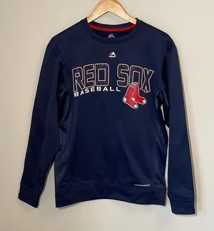 Majestic Men's Thermabase Sweatshirt Boston Red Sox Baseball MLB Blue Small‎ thumbnail 1