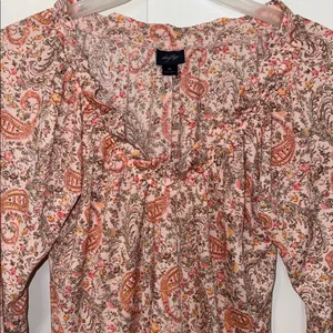 Daytrip Boho Peasant Blouse Top Blush Floral Paisley Print Women’s Medium M thumbnail 5