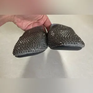 CARVELA Women's Shine Gem-Detail Slip-On Flats Grey & Silver Size 8.5 thumbnail 7