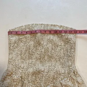 Universal Threads Smocked Strapless Mini Dress Cream Beige Print Size Medium thumbnail 5