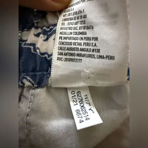 American Eagle Blue & White Tropical Floral‎ Print High Rise Shorts Small thumbnail 6