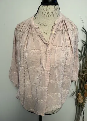 Anthropologie Sarabeth Textured Buttondown Easy Going Fit Shirt Top Size‎ Xs thumbnail 1
