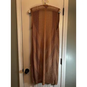 Serendipity by Victoria XL Brown Crochet Long Duster Vest Boho Festival Cardigan thumbnail 3