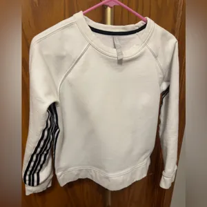 Athleta White 247 Stripe Crewneck Sweatshirt Size Small thumbnail 3