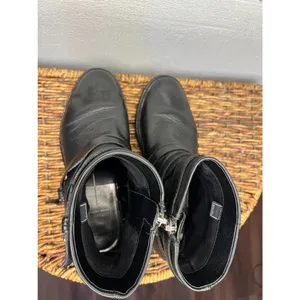 Dolce Vita Kiera Black Leather Moto Harness Ankle Boots Size 8 thumbnail 6