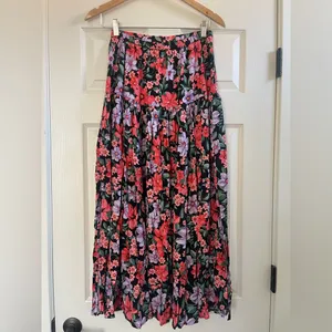 NWT Abel the Label Anthropologie Black & Multi Flower Floral Flowy Maxi Skirt S thumbnail 4