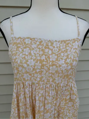 American Eagle Outfitters Gold and White Floral Mini Dress thumbnail 9