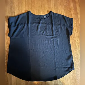 Buffalo David Britton Black Boxy Short-Sleeve Top with Pocket, Size XL thumbnail 1