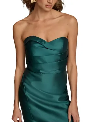 NWT Donna Karan Green Strapless Sweetheart Gown Size 4 thumbnail 2