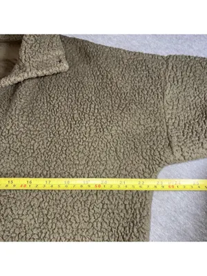 Aerie Tan Sherpa Pullover Snap Button Sweatshirt Small thumbnail 7