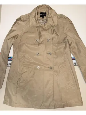 Size Large Women’s Express Trench Coat Beige Khaki Color Jacket thumbnail 6