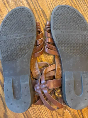 Naturalizer Brown Leather Strappy Sandals with Decorative Accents thumbnail 3