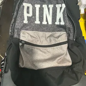 Pink - Victoria's Secret Black and Gray Backpack thumbnail 1