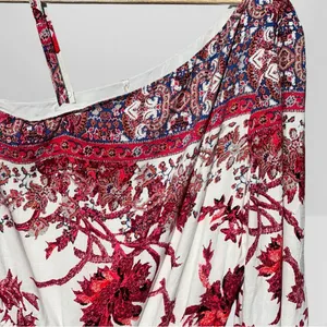 Free People Modern Nomad one-shoulder mini dress featuring a boho floral print thumbnail 5