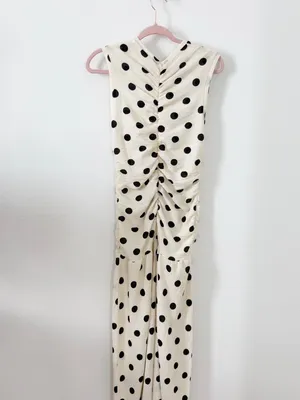 H&M Cream Maxi Dress with Black Polka Dots thumbnail 9