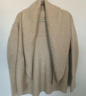 Vince Cardigan Sweater Womens Small Gray Wool Cashmere Silk Open Front Oversized thumbnail 1