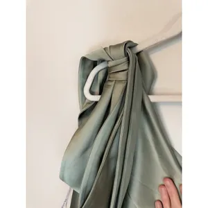 AFTER SIX 6900 Effortless Glam Bow Charmeuse One Shoulder Bow Maxi Sage Green L thumbnail 6
