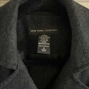 New York & Co Fall Gray Wool Blend Pea Coat Jacket Sz 6 Dark Academia Preppy thumbnail 5