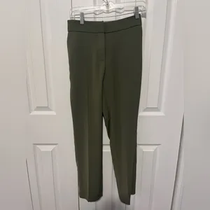 Quince Stretch Crepe Ankle Pants Olive Size 2 thumbnail 2