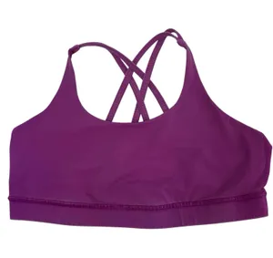 Lululemon Strappy Back Sports Bra Purple Sz 12 Womens Medium Impact Workout Bra thumbnail 1
