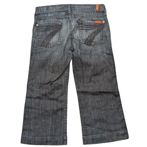👖 7 For All Mankind Women's 26 Crop Dojo‎ Dark Jeans Designer Denim Made In USA thumbnail 2