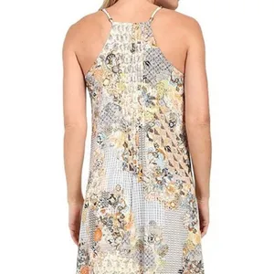 Sanctuary multicolored boho mini pleated sleeveless dress size M thumbnail 2