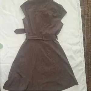 Calvin Klein Sleeveless Trench Dress – Brown Belted Double Breasted A-Line thumbnail 8