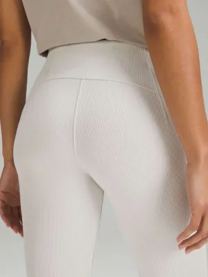 Lululemon Ribbed Softstreme Zip-Leg High-Rise Cropped Pants 25" in Bone Size 10 thumbnail 7