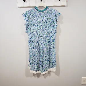 Poupette St Barth Sasha Mini Dress Womens XS Floral Lace Trim Resort Vacation thumbnail 3