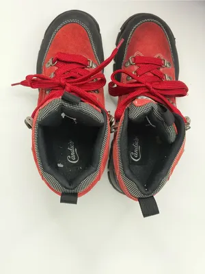 Candie’s Vintage Women’s Size 8.5 Red Leather Hiking Boots Chunky Lug Sole Y2K thumbnail 5