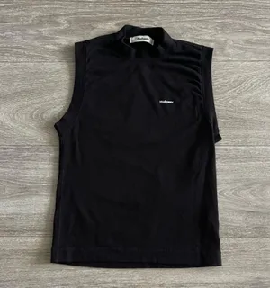 Madhappy mock neck sleeveless black top - small thumbnail 2