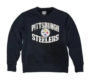 OTS Pittsburgh Steelers NFL Sweatshirt Distressed Graphic Pullover Football thumbnail 1