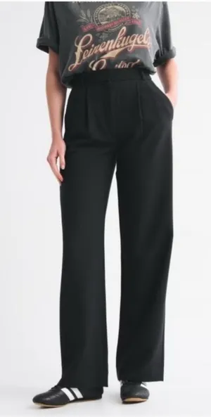 NWT RUMORED Wide Leg Dress Pants Women's Size‎ S Black Old Money Style thumbnail 1