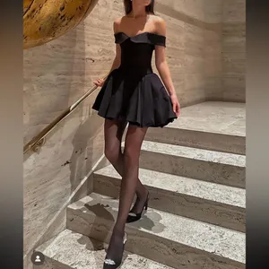 House of CB‎ 'Elida' black off shoulder mini dress NWOT size XS thumbnail 10