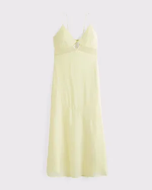 Abercrombie Tie-Back Sheer Slip Midi Dress thumbnail 5
